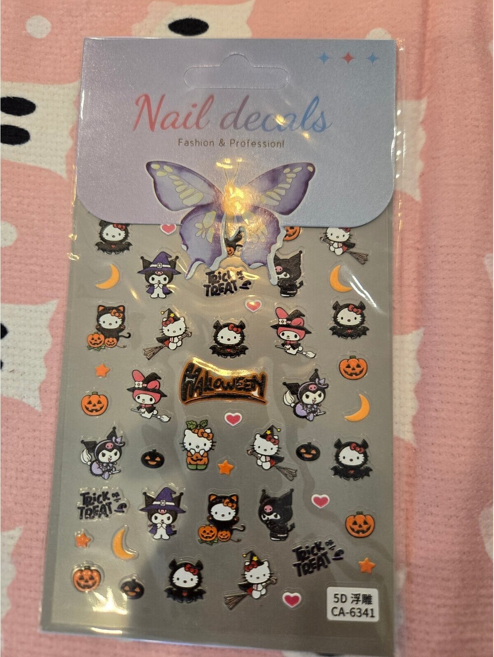 Kuromi Halloween nail decals